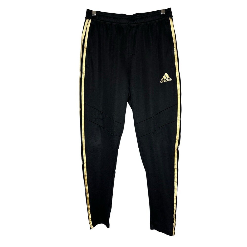 Adidas Tiro 19 Aeroready Men's Training Track Pants MED Black Gold Stripe Soccer